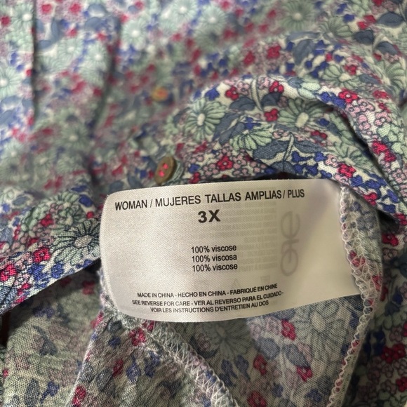 Vintage America Elsie Peplum Blouse Size 3X Floral Cottagecore Peasant Boho - Picture 11 of 15